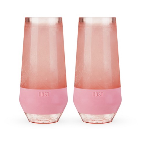 Host Champagne Freeze Double-walled Stemless Wine Glasses Freezer Cooling  Cups With Active Cooling Gel, 9 Oz Plastic Tumblers, Set Of 2, Blush Pink :  Target