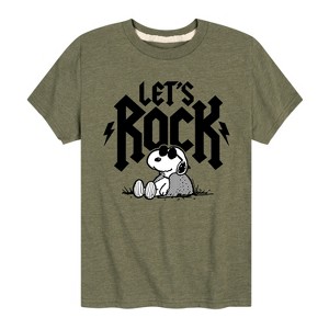 Boys' - Peanuts - Lets Rock Short Sleeve Graphic T-Shirt - 1 of 4