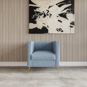 Home Design Weiss Velvet Square Arm Chair - 1 of 4