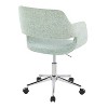 TiramisuBest Adjustable Chrome & Light Green Task Chair with Cushion - 3 of 4