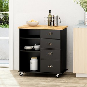 Bella Depot 31.5'' Kitchen Island Cart with Storage,on Wheels with Large Worktop, Drawers for Kitchen,Dinning Room - 1 of 4