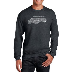 LA Pop Art Men's Word Art Crewneck Sweatshirt - Guitar Head - 1 of 4
