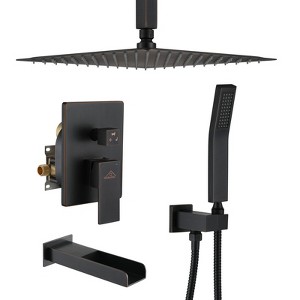CASAINC 12'' Ceiling Mounted Shower System with Handheld Sprayer and Tub Faucet - 1 of 3
