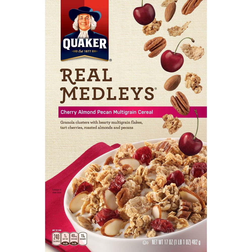 UPC 030000319208 product image for Real Medleys Cherry Almond Pecan Multigrain Breakfast Cereal - 17oz - Quaker Oat | upcitemdb.com