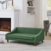 Gulches Elevated Dog Sofa Bed,Pet sofa with modern irregular armrest design,Comfortable soft dog sofa-Green - 4 of 4