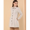 INSPIRE CHIC Women's Peter Pan Collar Single Breasted Winter Long Overcoat - 3 of 4