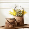Melrose Natural Wooden Pail Planter (Set of 2) - 3 of 3