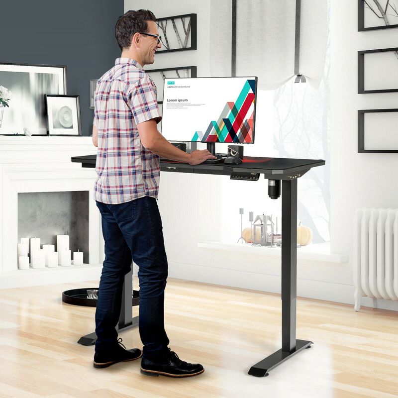 Costway Electric Standing Gaming Desk Sit to Stand Height Adjustable Splice Board, 2 of 11