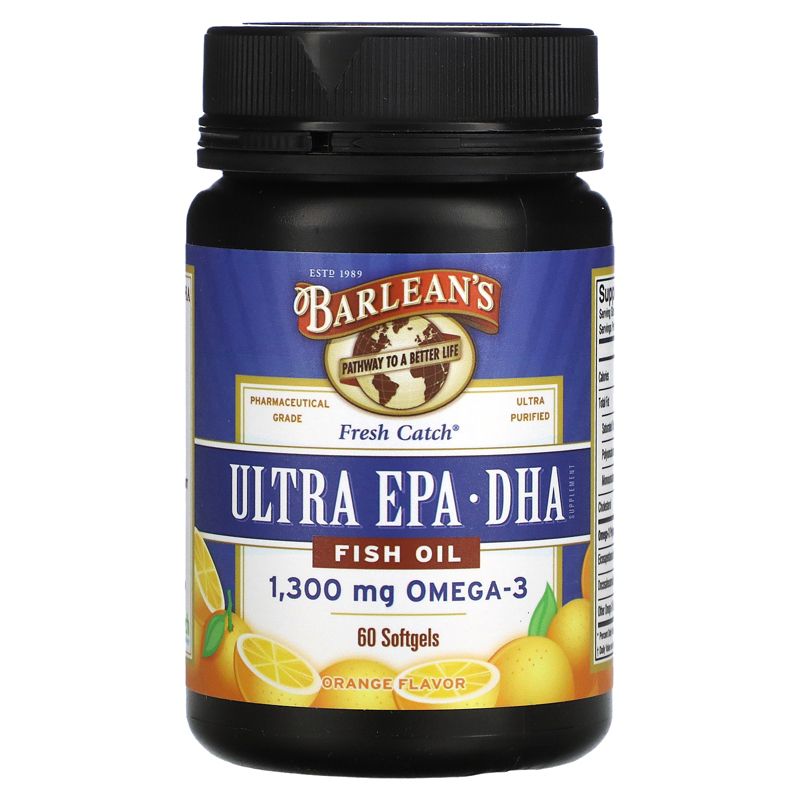 Barlean's Fresh Catch, Fish Oil Supplement, Omega-3 EPA/DHA Softgels, Omegas and Fish Oil, 1 of 4