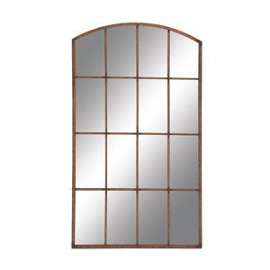 Metal Window Pane Inspired Wall Mirror with Arched Top Copper - Olivia & May - 1 of 4