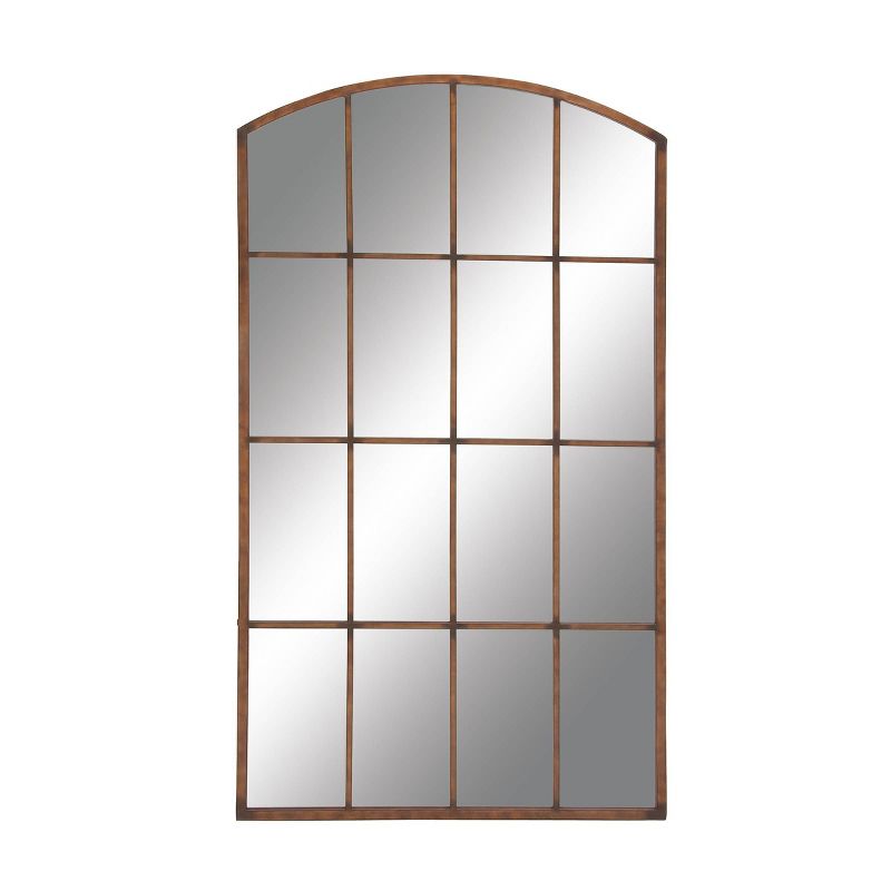 Metal Window Pane Inspired Wall Mirror with Arched Top Copper - Olivia &#38; May, 1 of 8
