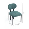 Set of 2 Modern Upholstered Armless Dining Chairs with Curved Backrest and Metal Legs,Mid-Century Style for Kitchen Dining Room-Coolbibila - 4 of 4