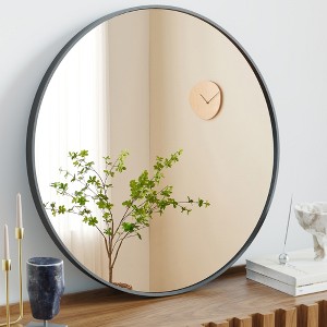 ALEXOUN Bathroom Classy Circle Mirror Round Wall Mirror, Bathroom Mirrors for Over Sink,for Bathroom,Bedroom,Vanity,(Mirror Only) - 1 of 4