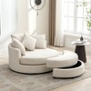 CLIHOME 360° Swivel Accent Barrel Chair with Storage Ottoman & 4 Pillows, Modern Chenille Leisure Chair Round Accent - 3 of 4