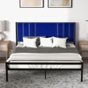 GAOMON Bed Frame,Platform Bed Frame with Velvet Headboard,Heavy Duty Metal Bed Frame with 15 Strong Slats Support, Box Spring Optional,Easy Assembly - 3 of 4