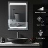 Resenkos Mirror Cabinet,LED Lighted Medicine Cabinet with Mirror, Wall-Mounted Plug-In Bathroom Organizer with 3 Storage Shelves Silver - 2 of 4