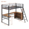 ALEXOUN Metal Loft Bed with Built-in Desk and Three Storage Shelves,Sturdy Bedframe with Full-Length Guardrails,for Kids' Bedroom,Dorm - 3 of 4