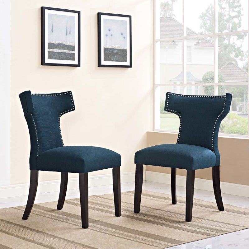 Set of 2 Curve Dining Side Chair Fabric - Modway, 3 of 8
