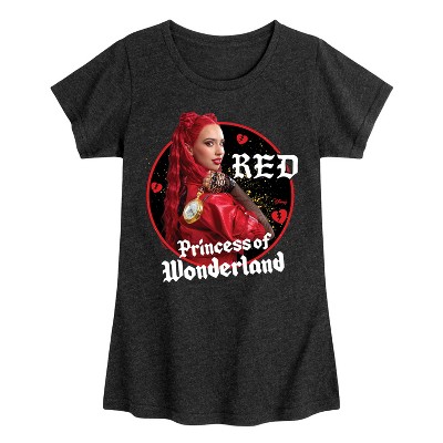 Girls' - Descendants - Red Princess Of Wonderland Fitted Short Sleeve Graphic T-Shirt