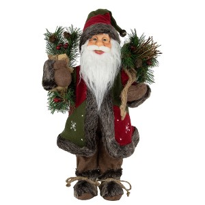 Northlight 16" Country Santa Claus with Snowflake Jacket Standing Christmas Figure - 1 of 4