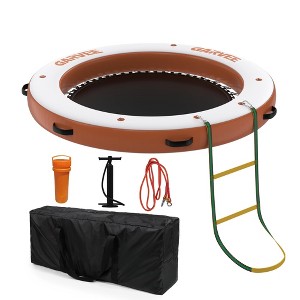 GustoWave Inflatable Water Hammock Floating Dock Mesh, 8FT Sunchill Float Ring Heavy Duty River Floats Lake Raft for Float Island Platform Pad Mat - 1 of 4
