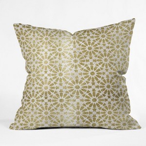 Schatzi Hara Tiles Square Throw Pillow Light Gold - Deny Designs