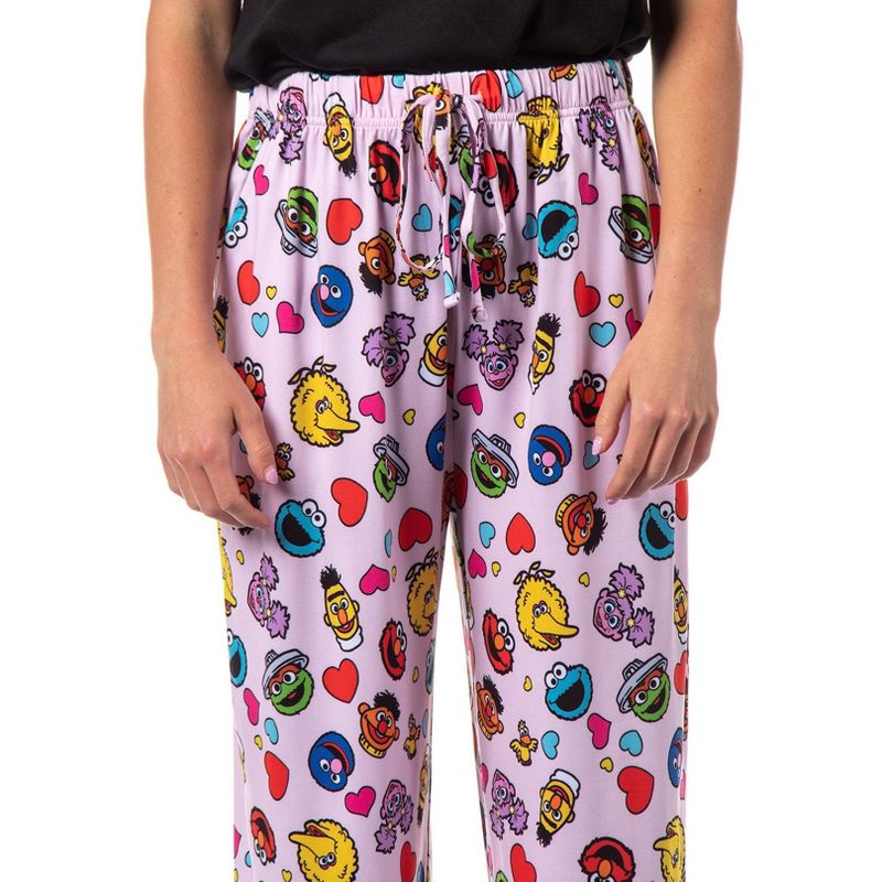 Sesame Street Women's Character Heart Heads Elmo Sleep Pajama Pants Pink, 3 of 5