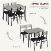 GustoWave 5 Piece Dining Table Set, with 4 Upholstered Chairs - 4 of 4