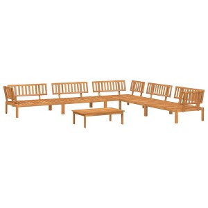 vidaXL Patio Pallet Sofa Set 6 Piece - Solid Acacia Wood, Outdoor/Garden Conversational Furniture, Modular, Brown - 1 of 4