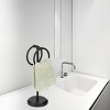 J&V TEXTILES Steel Towel Rack Holder Stand with 2 Hanging Rings for Bathroom Vanity Countertops - Space Saving Hand Towel Holder - 3 of 4