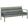 vidaXL 5 Piece Patio Lounge Set with Cushions Poly Rattan Gray - 3 of 4