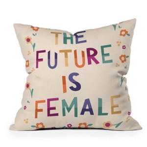 Valeria Frustaci 'The Future is Female' Square Throw Pillow - Deny Designs - 1 of 4
