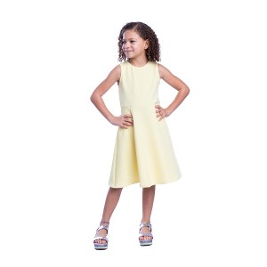 24seven Comfort Apparel Girls Sleeveless Knee Length Fit and Flare Dress - 1 of 4