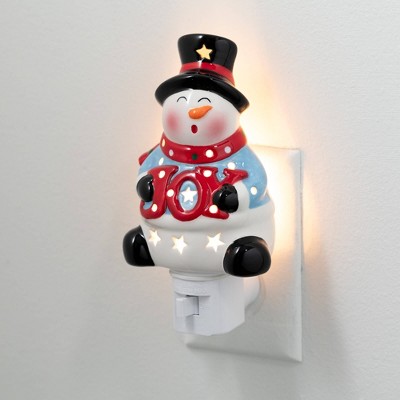 6"H Sullivans Christmas Whimsy Joy Snowman Nightlight  Multicolor