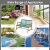 Tangkula 2-Person Outdoor Acacia Wood Bench Patio Loveseat Rope Bench Turquoise/Black - 2 of 4
