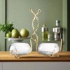 Classic Touch 2 Sectional Glass Relish Dish with Gold Twig Design - 2 of 3
