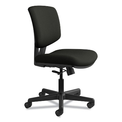 Black Leather Adjustable Task Office Chair with Swivel
