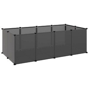 vidaXL Small Animal Cage DIY Small Animal House Rabbit Hutch PP and Steel - Black - 1 of 4