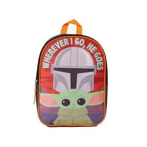Star Wars Mandalorian Mini Baby Yoda Backpack for Kids & Toddlers, 11 inch, Boy or Girl Small Backpack - 1 of 4