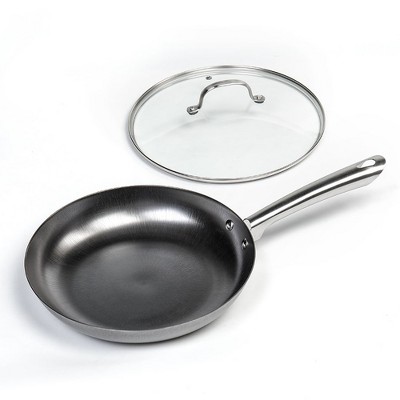Nitrogen Hardened Cast Iron Skillet with Glass Lid, 19.5-inch