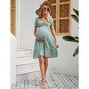 Clearlove Women's Chicken Heart Neck Short Sleeve Printed Comfortable Stylish Maternity Crop Dress - 3 of 4