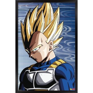 Trends International Dragon Ball Z: Cell Saga - Vegeta Super Saiyan Framed Wall Poster Prints - 1 of 4