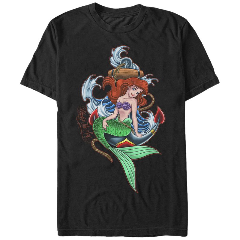 Men's The Little Mermaid Ariel Anchor T-Shirt, 1 of 5