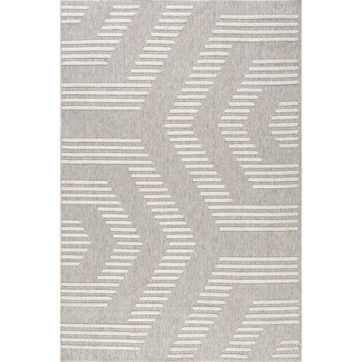 Nuloom Janiya Abstract Hexagon Pet Friendly Machine Washable Area Rug, 5' 3" x 7' 7", Beige