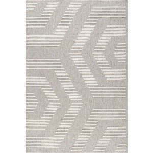 Nuloom Janiya Abstract Hexagon Pet Friendly Machine Washable Area Rug, 5' 3" x 7' 7", Beige - 1 of 4
