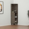 HomeRoots 73" Dark Brown Wood Corner Bar Cabinet With One Drawer - 2 of 4