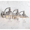 Minka Lavery Industrial Wall Light Brushed Nickel Hardwired 28 1/2" 3-Light Fixture Clear Glass Shade for Bathroom Vanity Hallway - 2 of 4