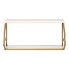 21" x 11" Brost Wood/Metal Decorative Wall Shelf White/Gold - Kate & Laurel All Things Decor: Modern 2-Tier Storage - image 2 of 4