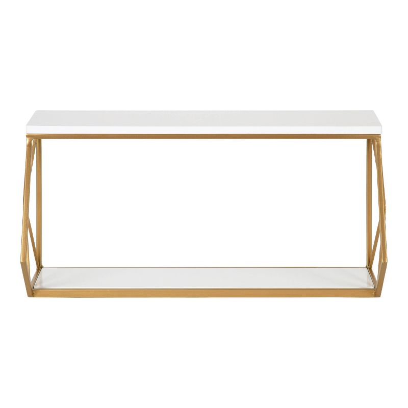 21&#34; x 11&#34; Brost Wood/Metal Decorative Wall Shelf White/Gold - Kate &#38; Laurel All Things Decor, 3 of 10