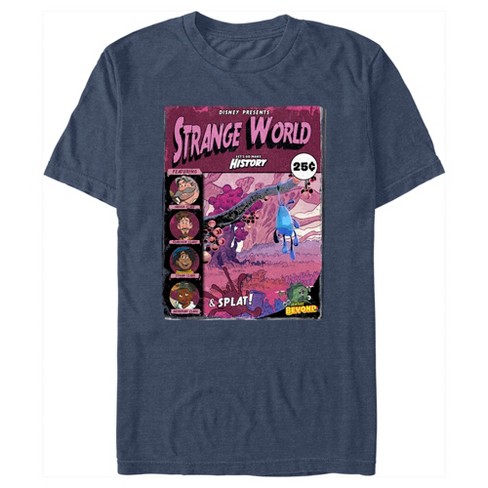 Men's Disney Strange World Comic Book Cover T-shirt - Navy Blue Heather -  2x Large : Target